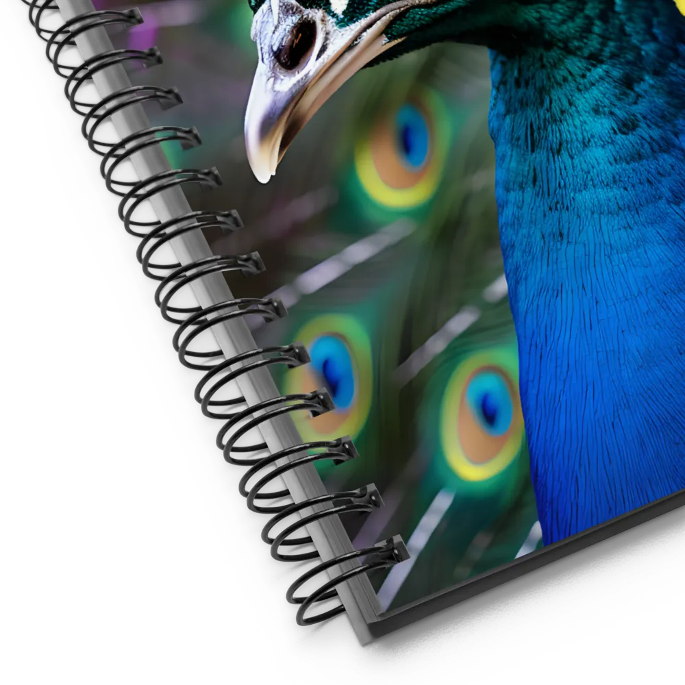 Regal Plumage: The Peacock's Splendor | Spiral Notebook