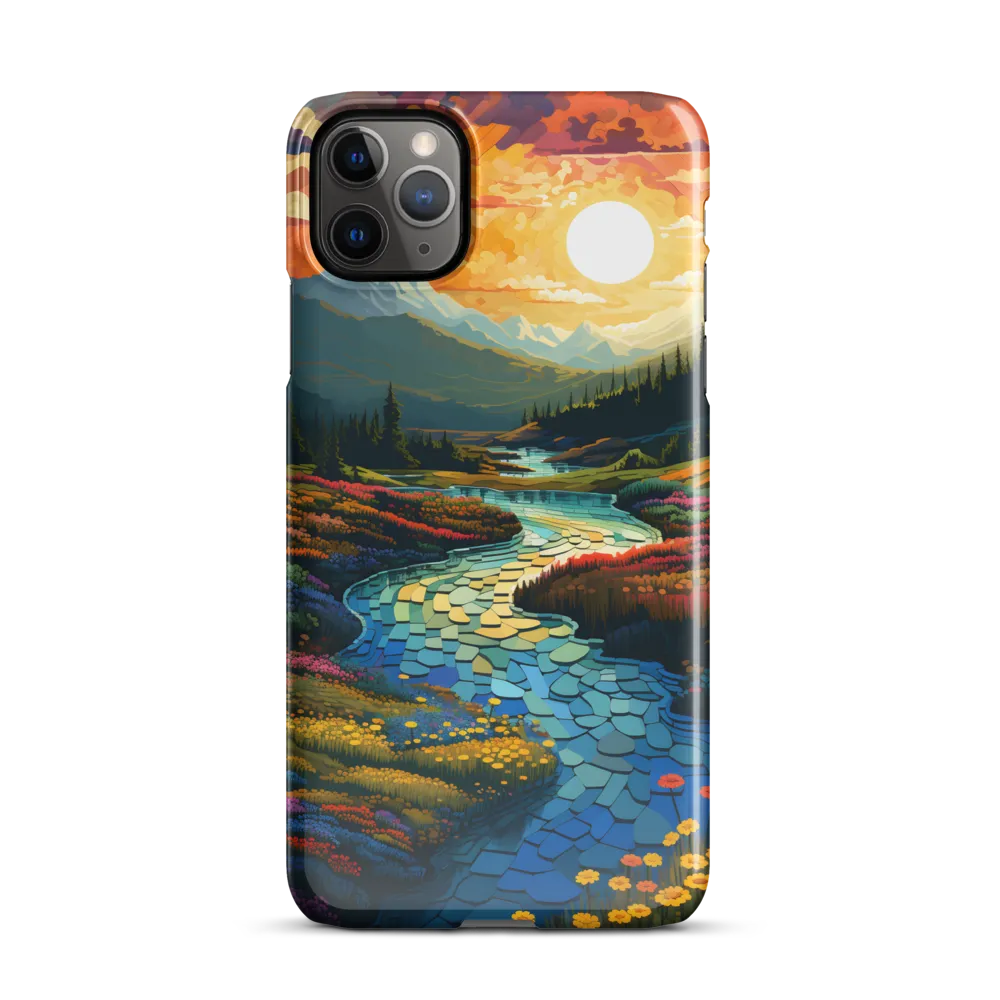 Serenity in Sunset: A Winding River's Embrace | Phone Case |  11 Pro Max | Snap Case | Glossy