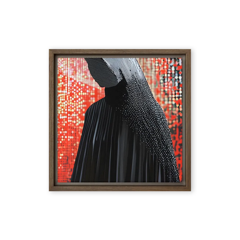 Veil of Modernity | Canvas with Brown Frame | 12″×12″