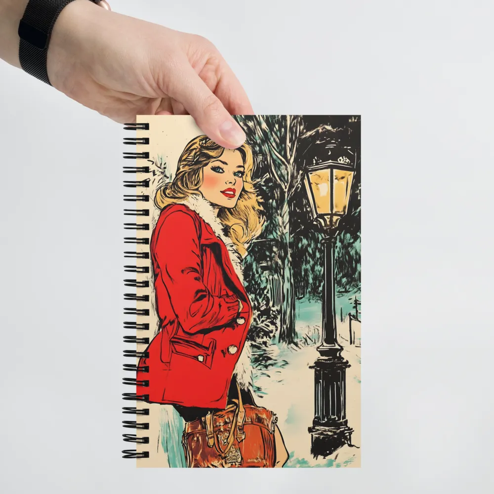 Winter Glamour in Red | Spiral Notebook