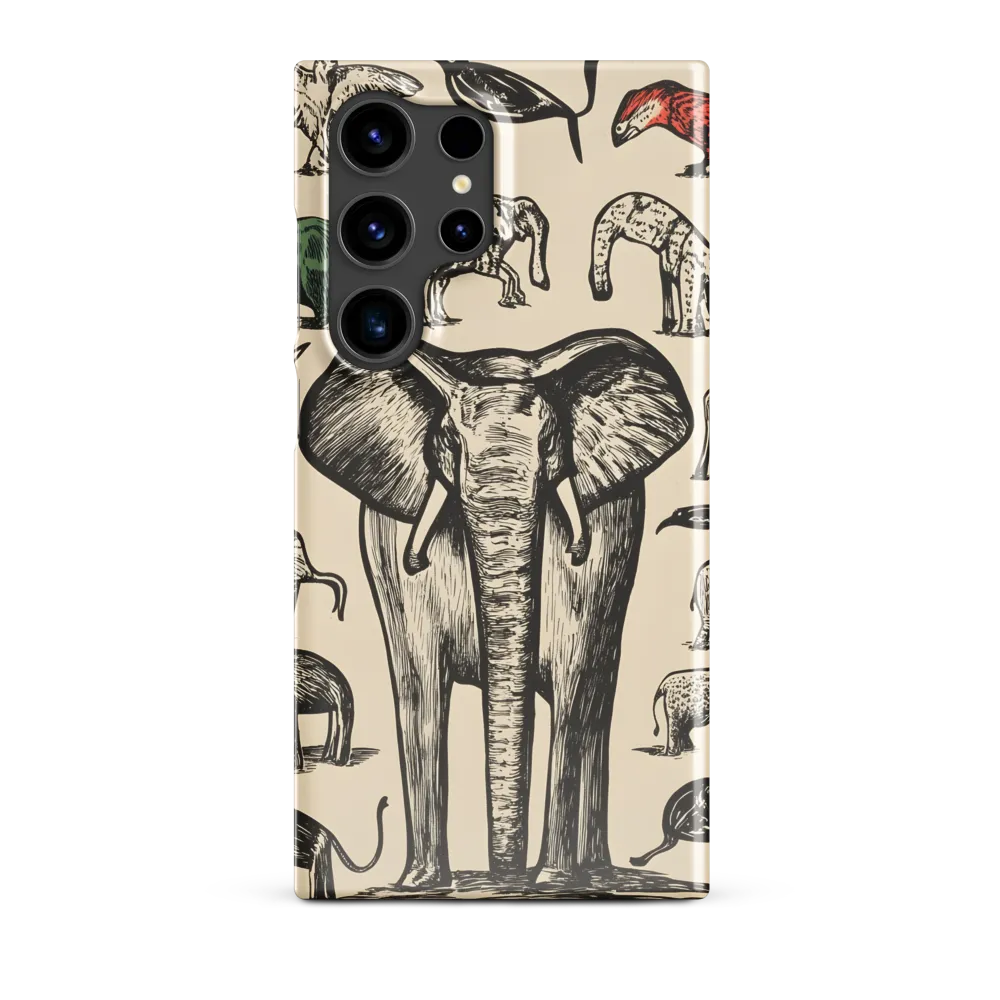 Whimsical Wildlife: A Linocut Journey | Phone Case |  S24 Ultra | Snap Case | Glossy