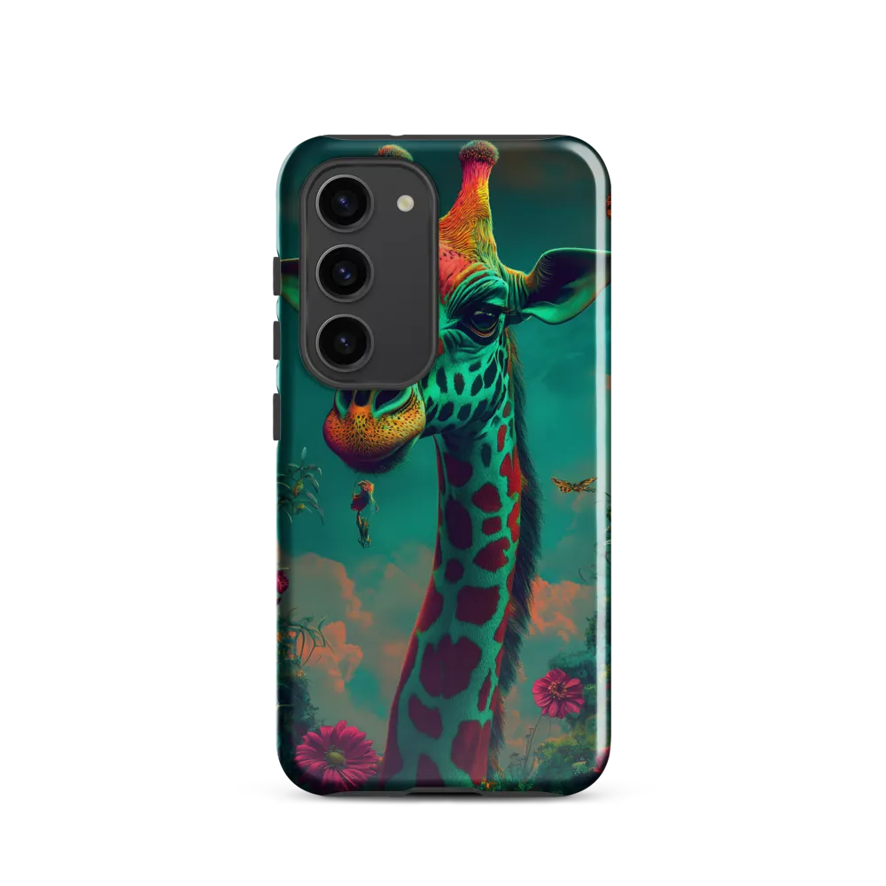 Whimsical Giraffe Among Blossoms