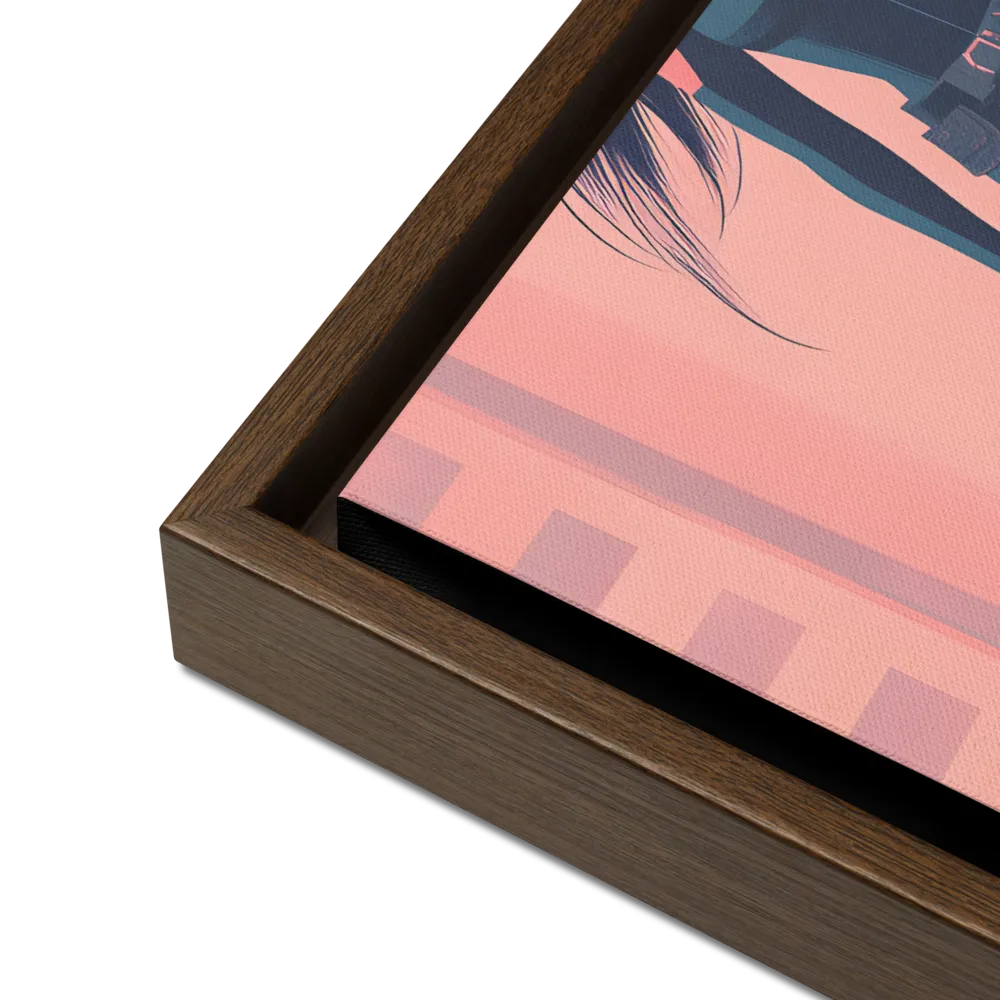 Urban Sentinel: A Warrior's Stand | Canvas with Brown Frame | 16″×20″