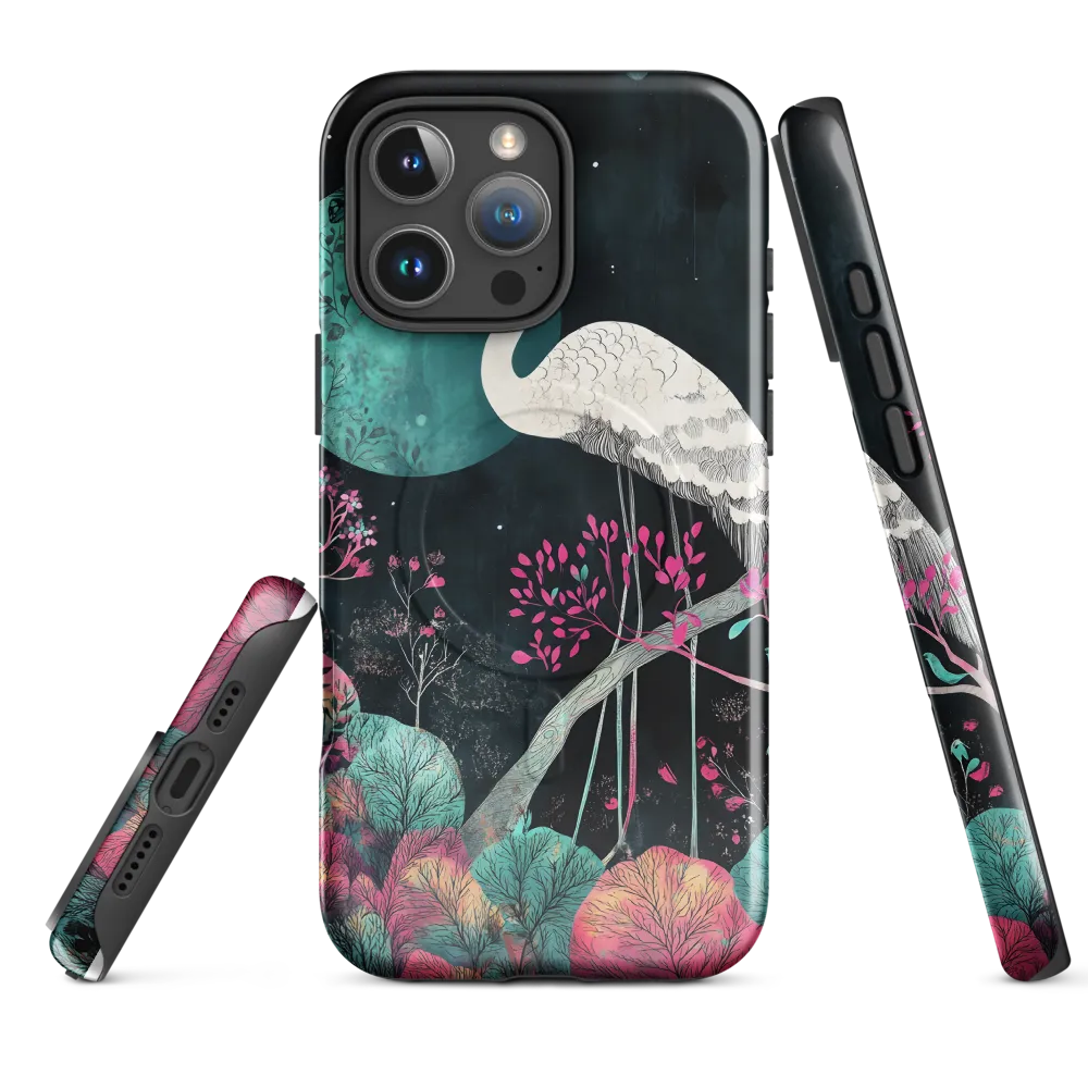 Ethereal Presence: Heron in a Floral Dreamscape