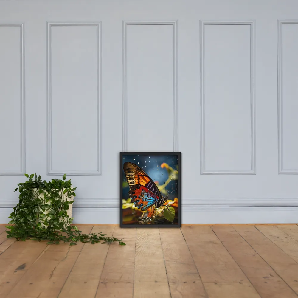 Dance of Colors: The Butterfly's Elegance | Poster with Black Frame | 16″×20″