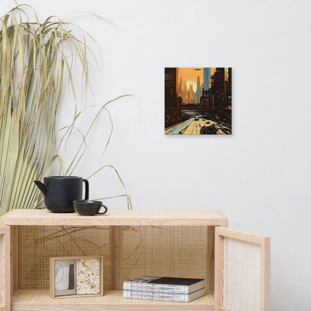 Metro Nexus: A Futuristic Cityscape | Canvas | 12″×12″