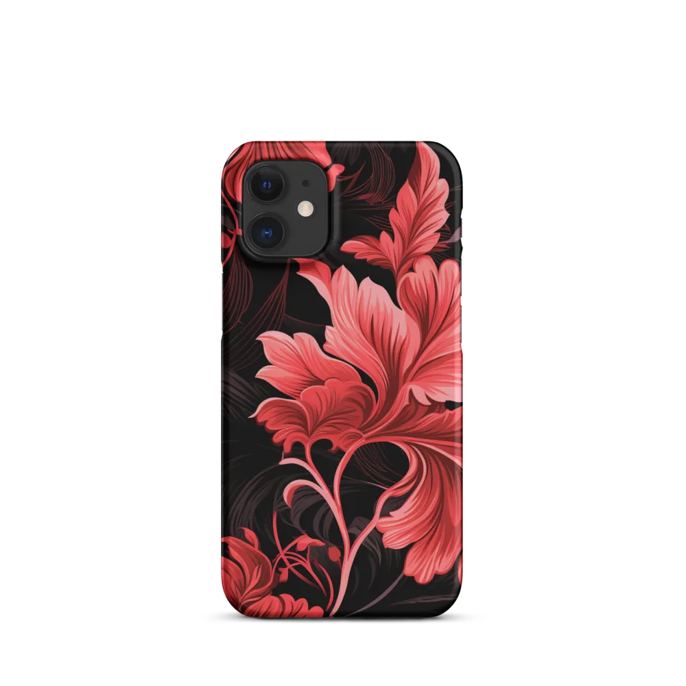 Tropical Elegance in Red | Phone Case |  12 Mini | Snap Case | Matte