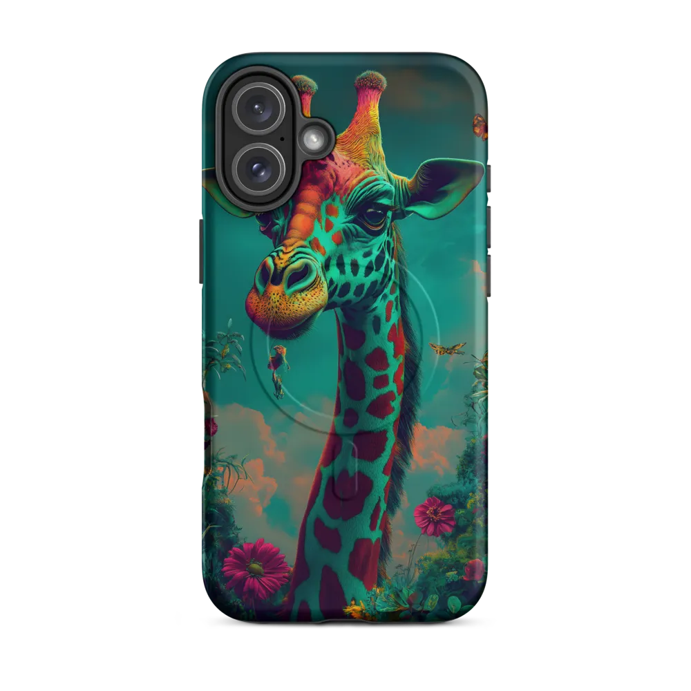 Whimsical Giraffe Among Blossoms | Phone Case |  16 Plus | MagSafe® Tough Case | Matte