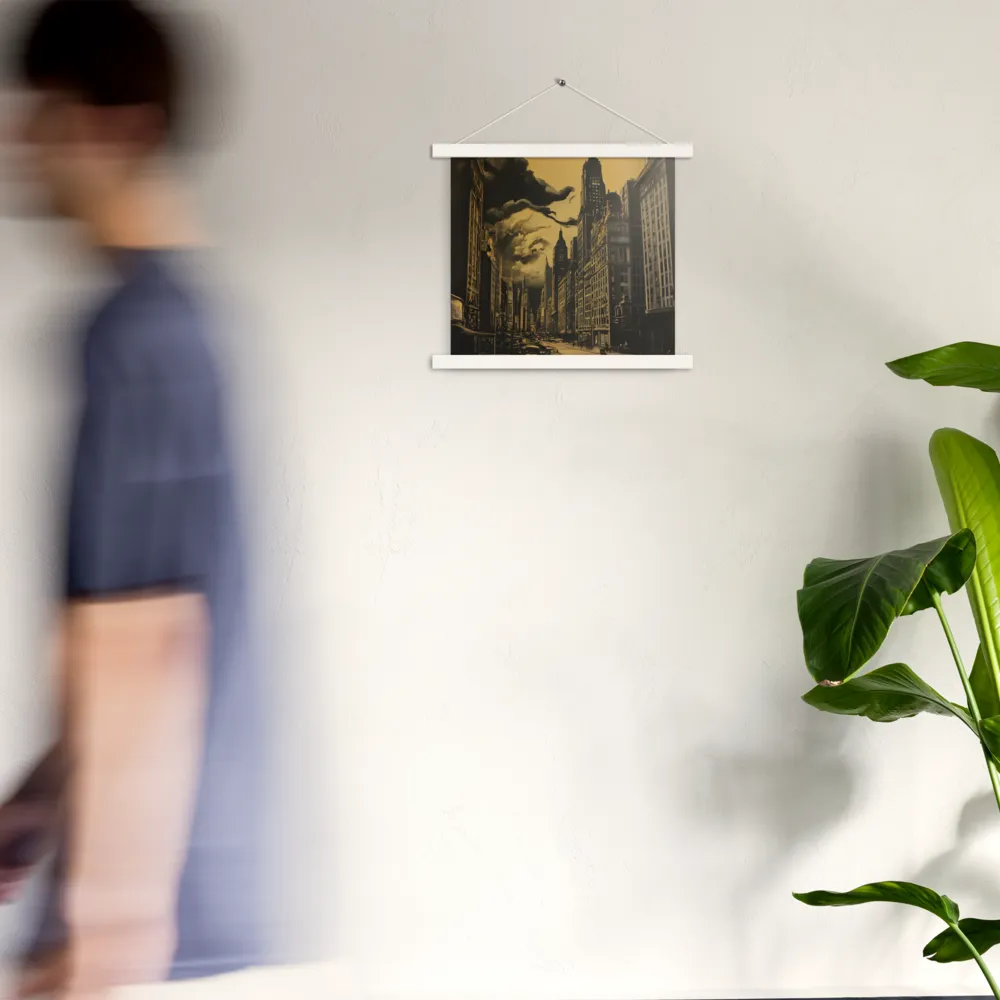 Echoes of a Forgotten Skyline | Poster With White Wood Hanger | 14″×14″