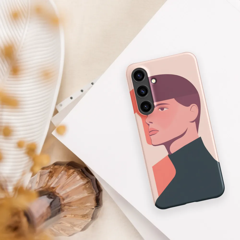 Contemplative Portrait in Minimalism | Phone Case |  S24 Plus | Snap Case | Matte