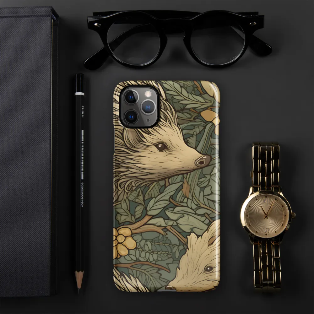 Whimsical Hedgehog Garden | Phone Case |  11 Pro Max | Snap Case | Glossy