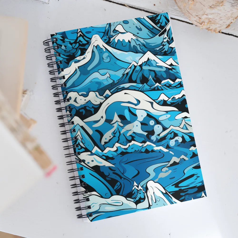 Frozen Harmony: A Blue Mountain Odyssey | Spiral Notebook