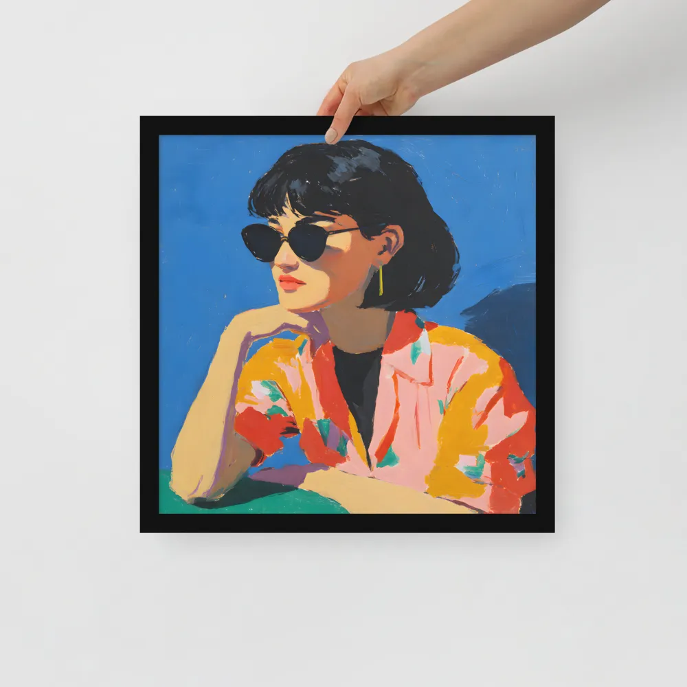 Sunglass Reverie 
 Poster with Black Frame | 16″x 16″