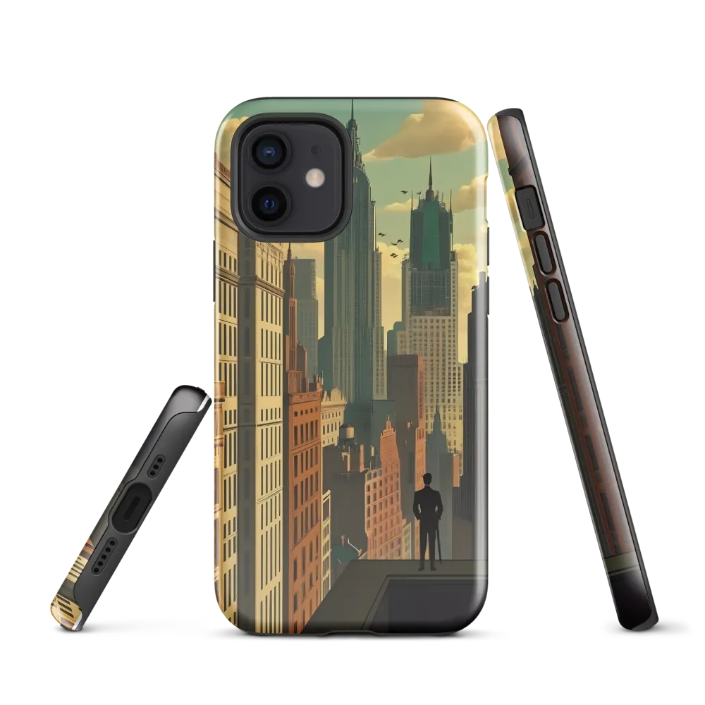 Urban Dreams: A Silhouette in Art Deco Cityscape