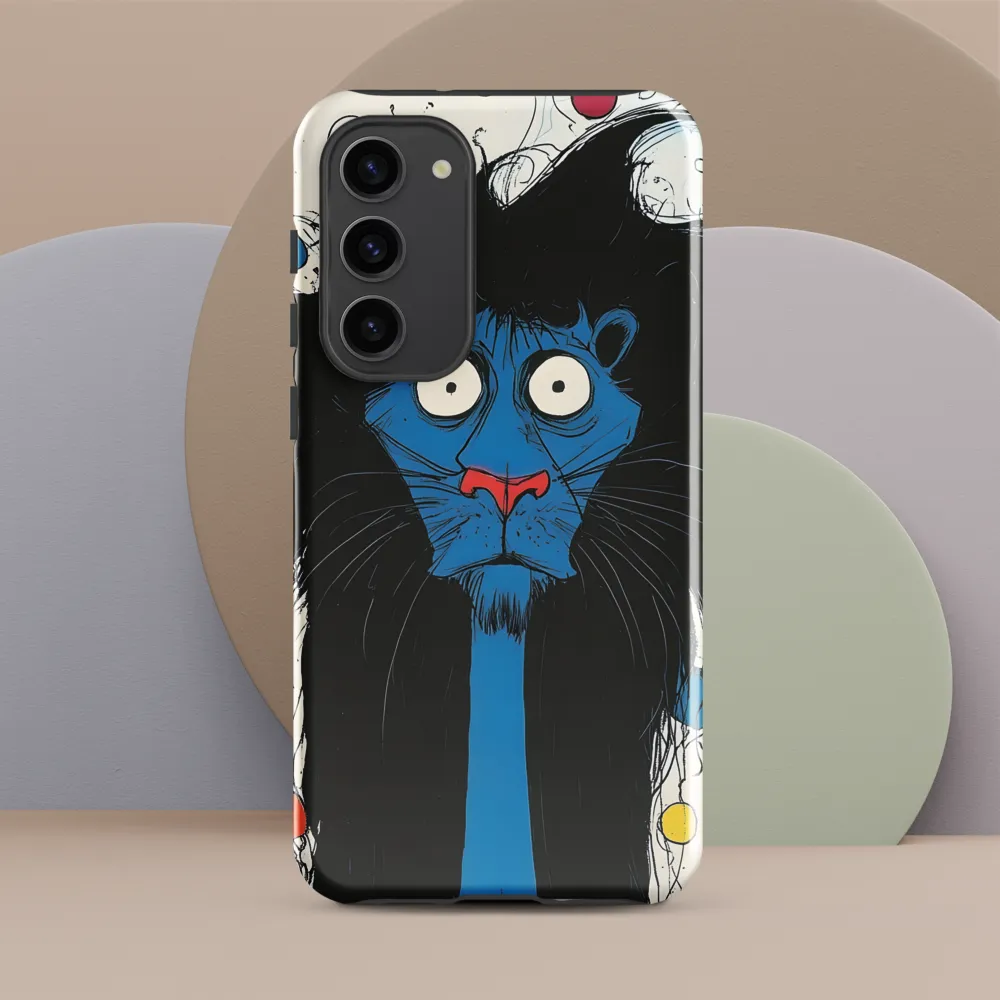 Whimsical Blue Lion