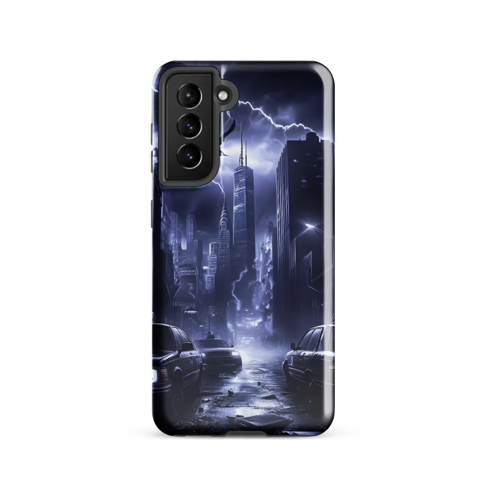 Stormy Cityscape: Shadows of the Night | Phone Case |  S21 | Tough Case | Glossy