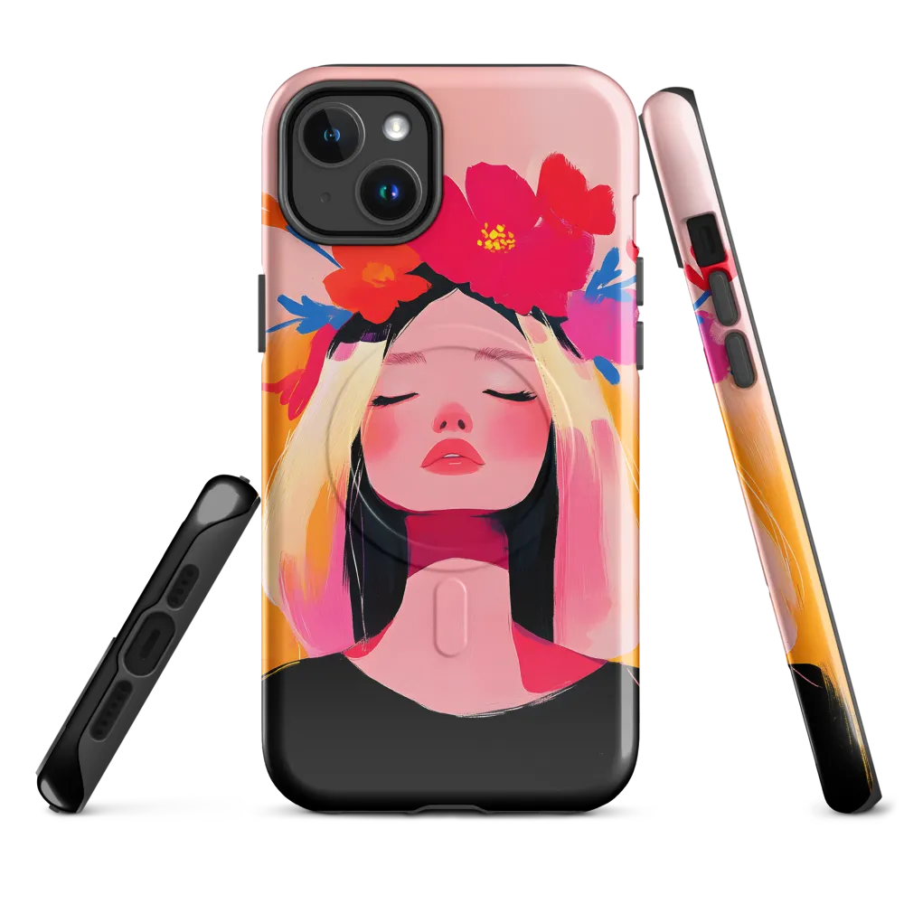 Floral Serenity | Phone Case |  14 Plus | MagSafe® Tough Case | Glossy