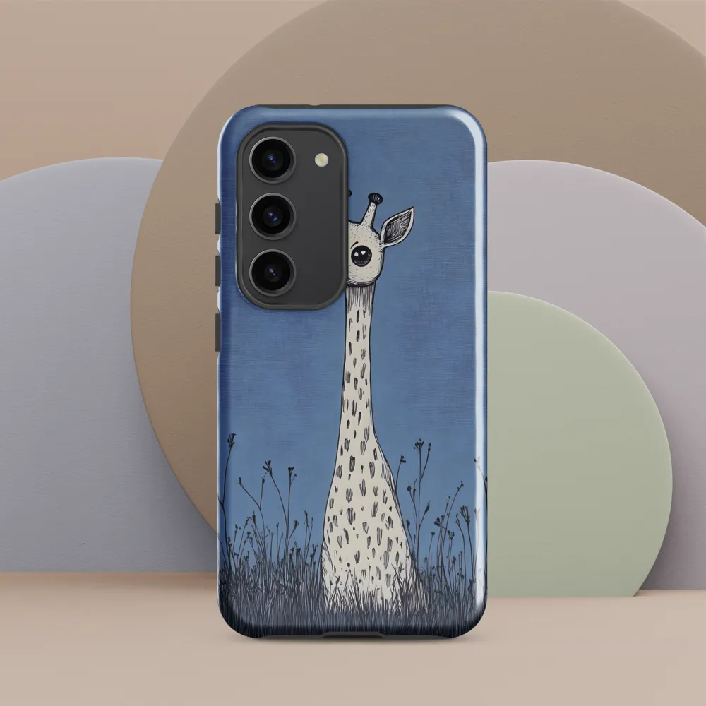 Whimsical Giraffe in Blue