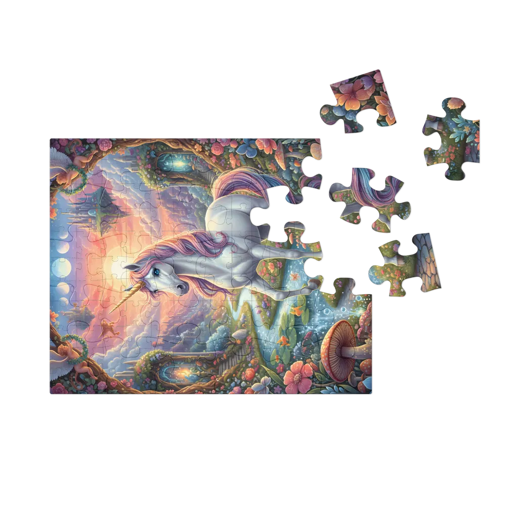Enchanted Unicorn 
 Jigsaw Puzzle in Tin Box