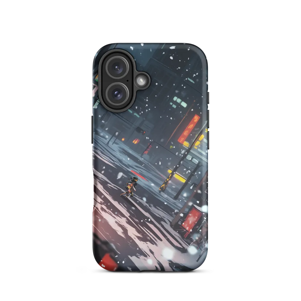 Solitude in the Neon Snow | Phone Case