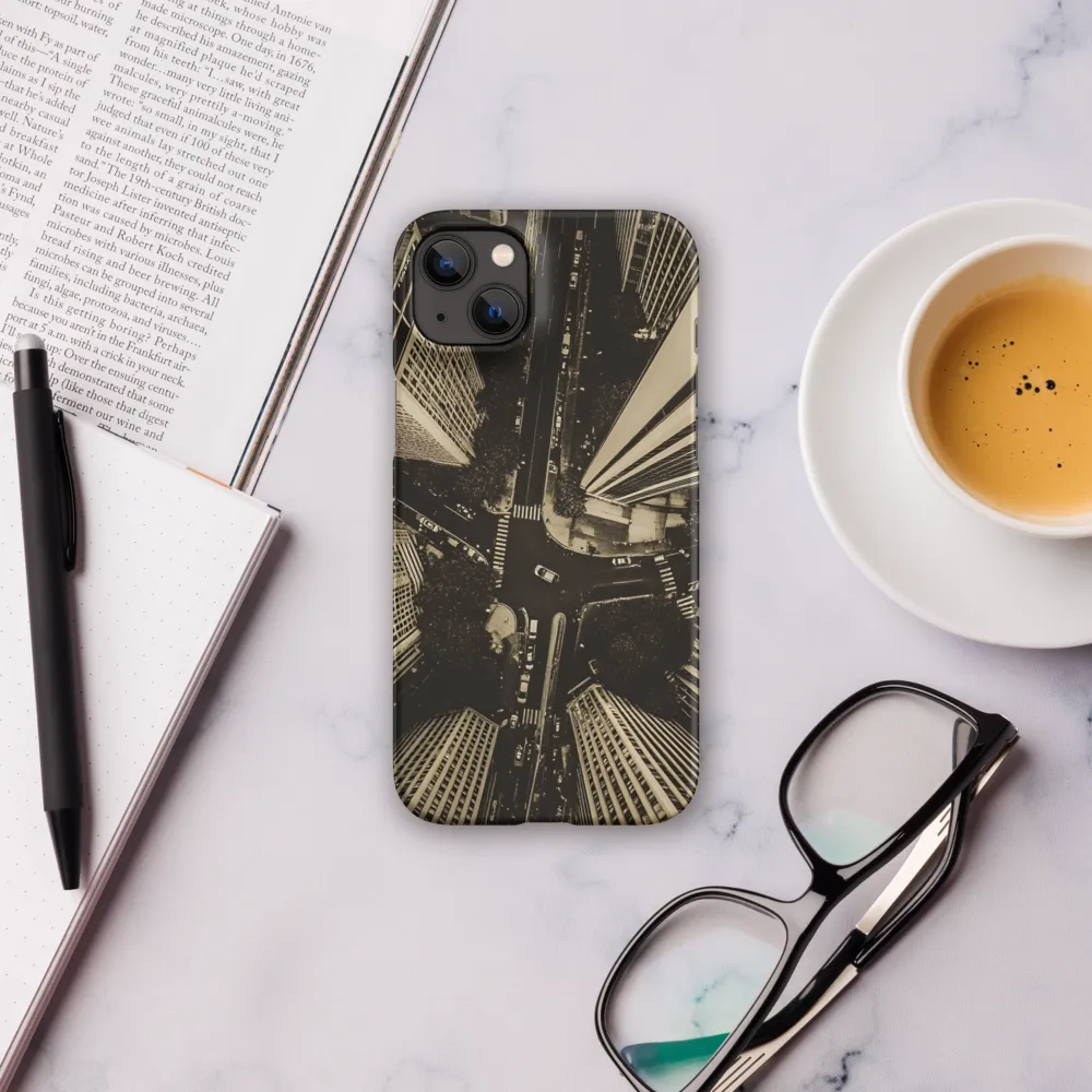 Urban Symphony: Aerial Perspective of City Life | Phone Case |  14 Plus | Snap Case | Matte