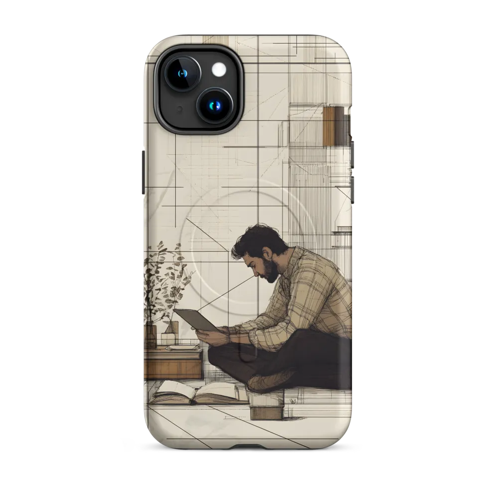 Quiet Reflections in Line | Phone Case |  15 Plus | MagSafe® Tough Case | Matte