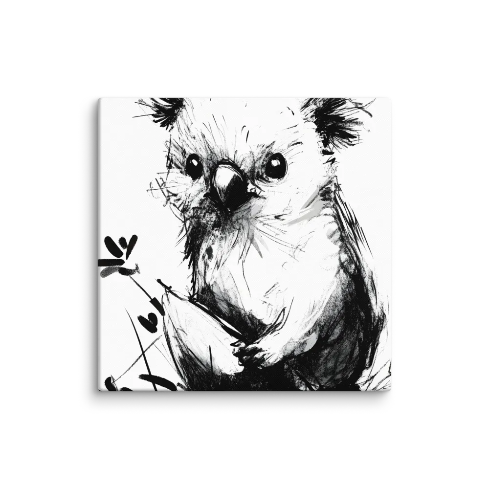 Whimsical Koala in Ink | Canvas | 28″×28″