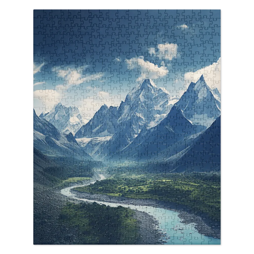 Majestic Serenity: A Landscape of Mountains and Rivers | Jigsaw Puzzle | 520 pieces