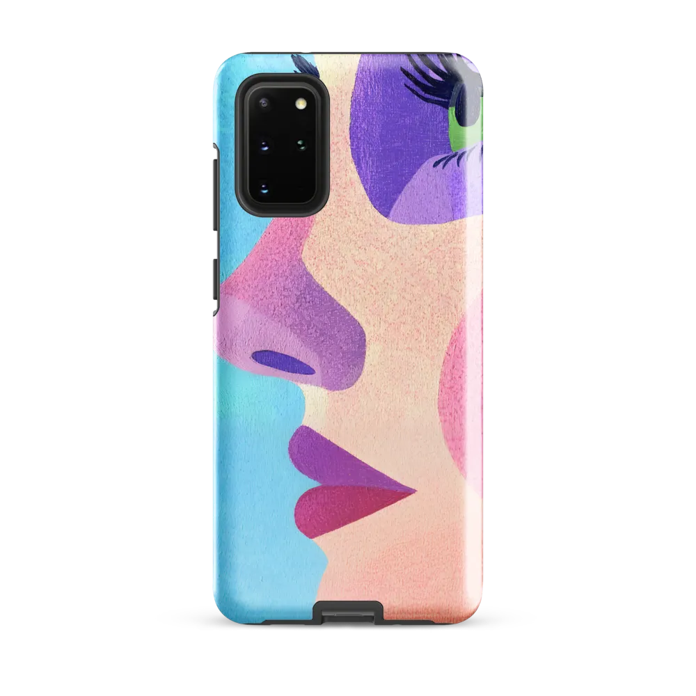 Fragmented Profile in Cyan and Purple