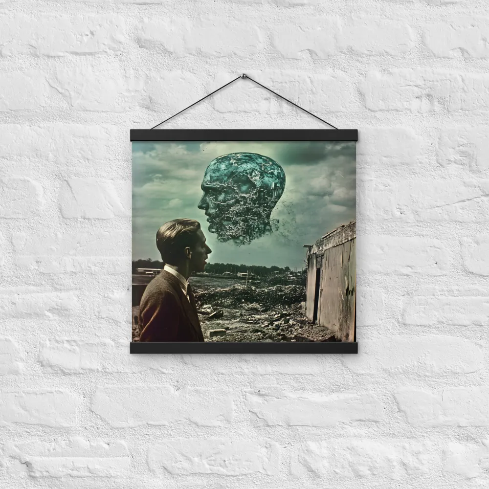 Ethereal Reflections: Identity in a Fragmented World | Poster With Black Wood Hanger | 16″×16″
