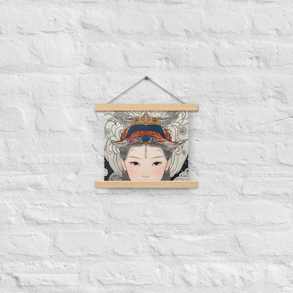 Serenity in Myth: A Traditional Portrait | Poster With Oak Wood Hanger | 10″×10″
