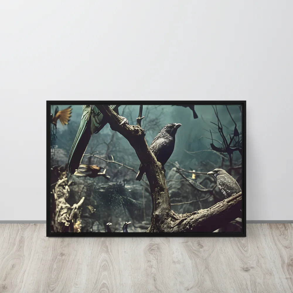 Whispers of the Avian Realm | Canvas with Black Frame | 20″×30″
