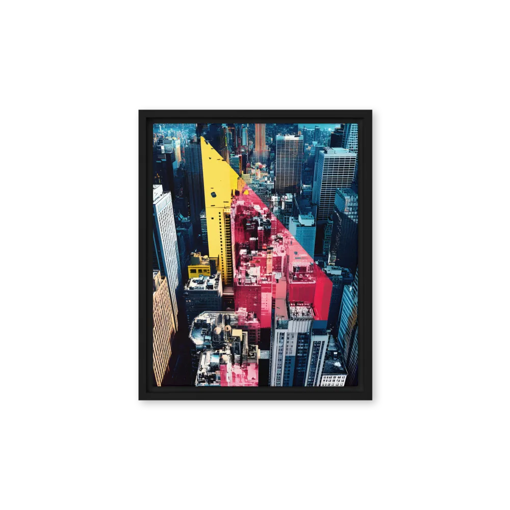 Dynamic Urban Symphony | Canvas with Black Frame | 11″×14″