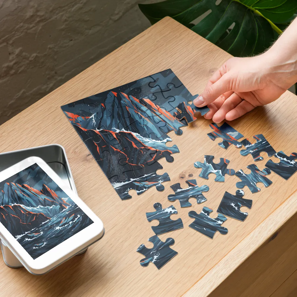 Midnight Cliffs 
 Jigsaw Puzzle in Tin Box
