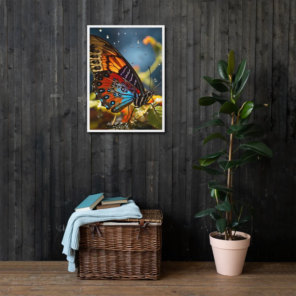 Dance of Colors: The Butterfly's Elegance | Canvas with White Frame | 20″×28″