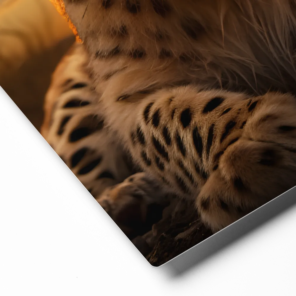 Regal Presence: The Leopard at Sunset | Metal Print | 16″×20″