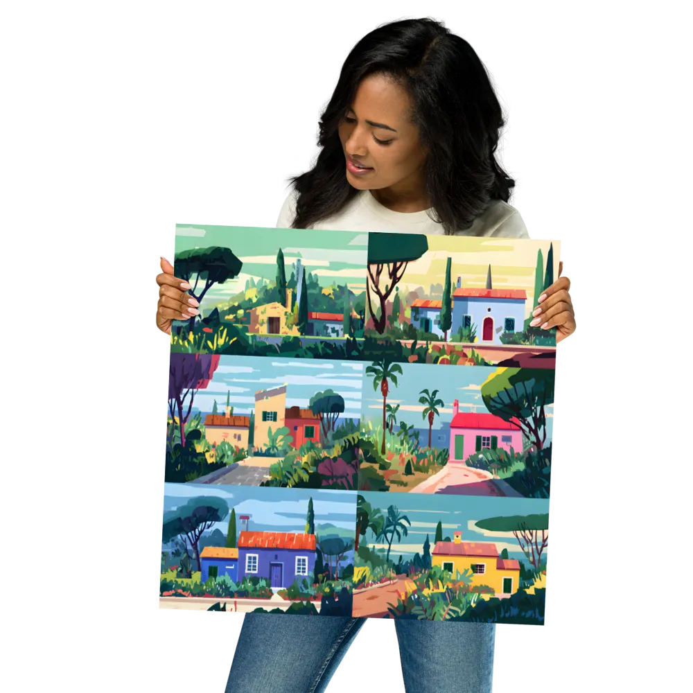 Sunlit Villa Collage 
 Poster | 18″x 18″