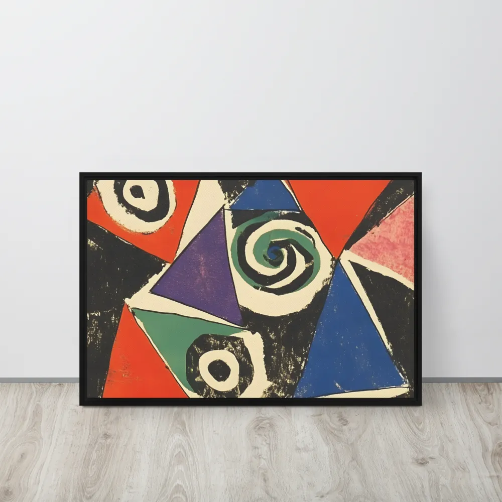 Dynamic Geometric Abstraction | Canvas with Black Frame | 20″×30″