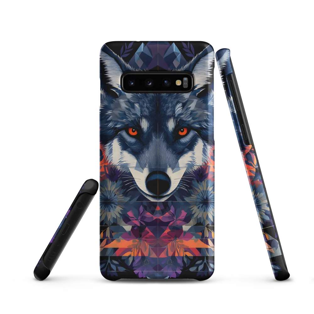 Mystical Wolf Amidst Floral Geometry