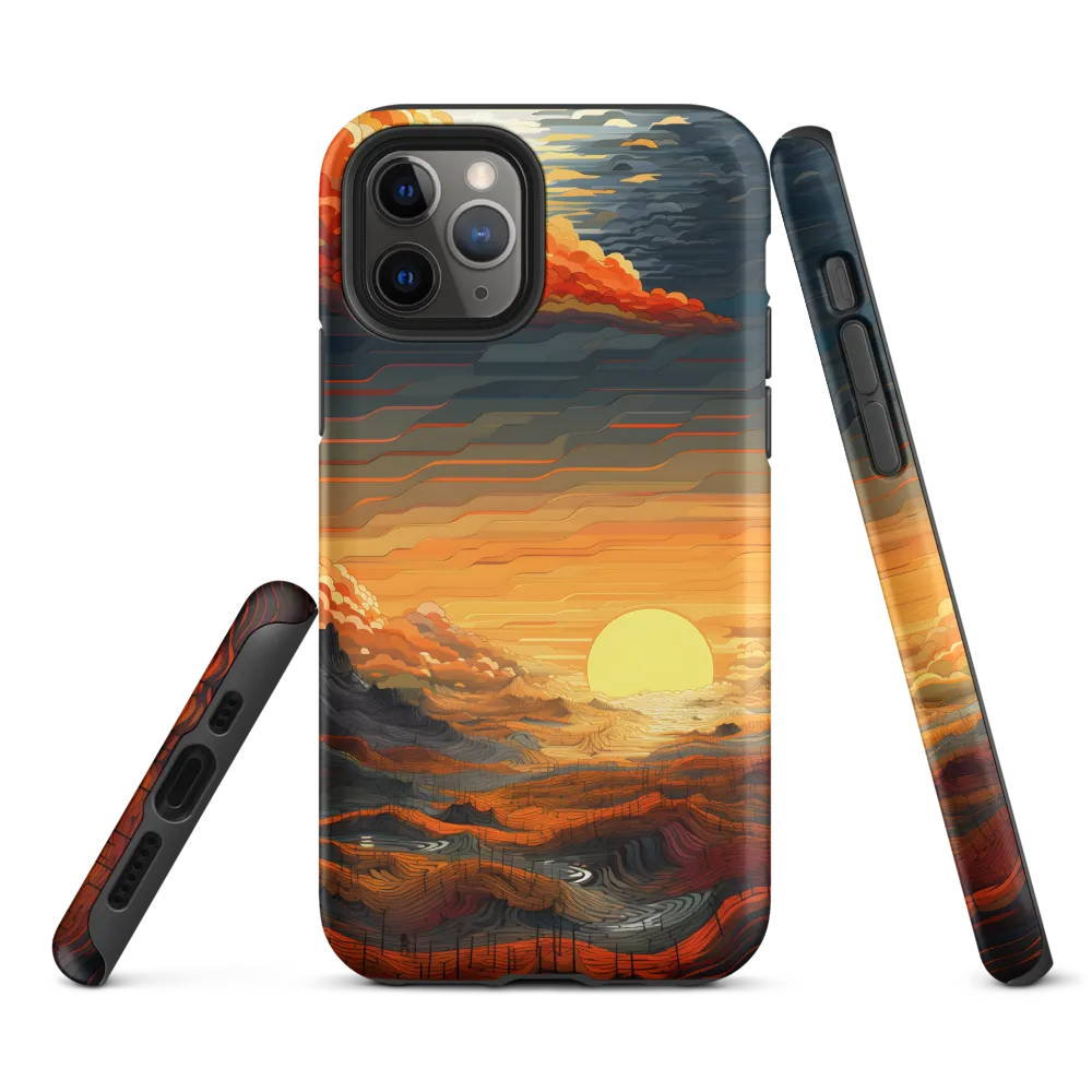 Ethereal Sunset: A Serene Landscape in Flowing Forms