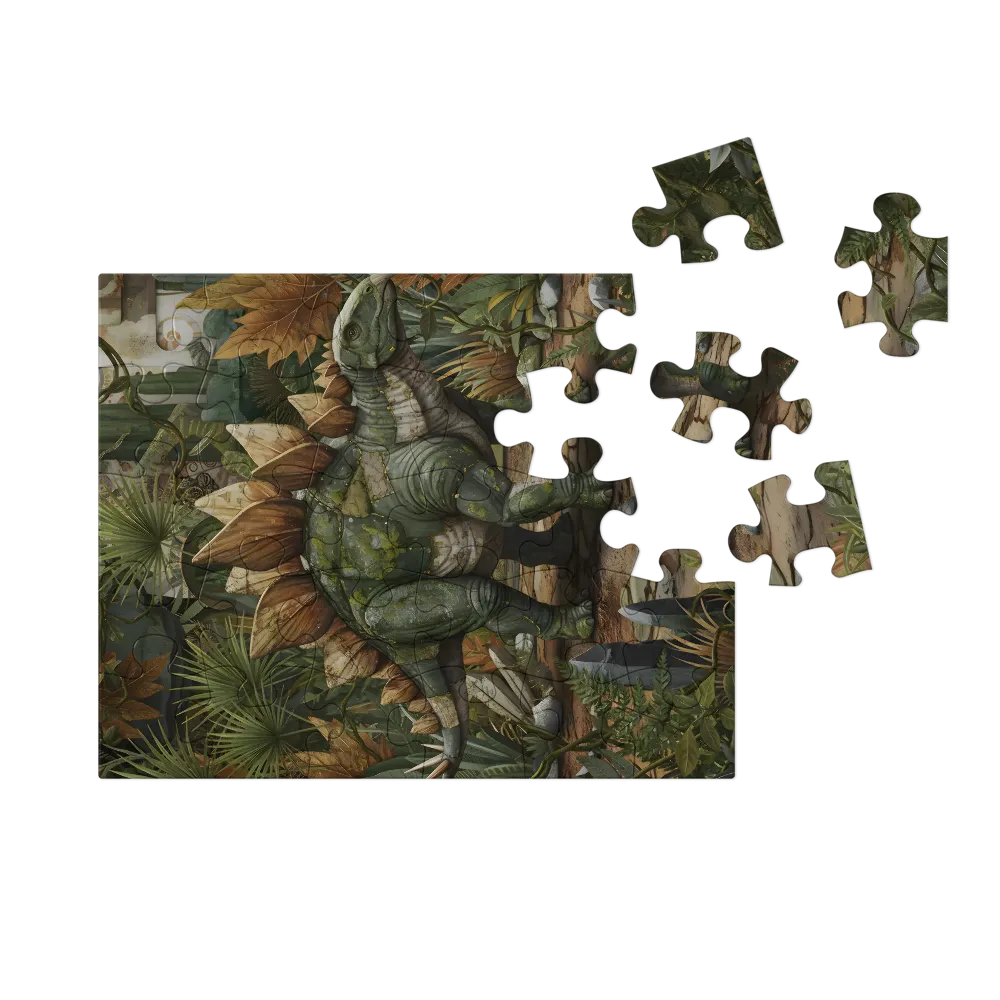 Mossbound Stegosaurus 
 Jigsaw Puzzle in Tin Box