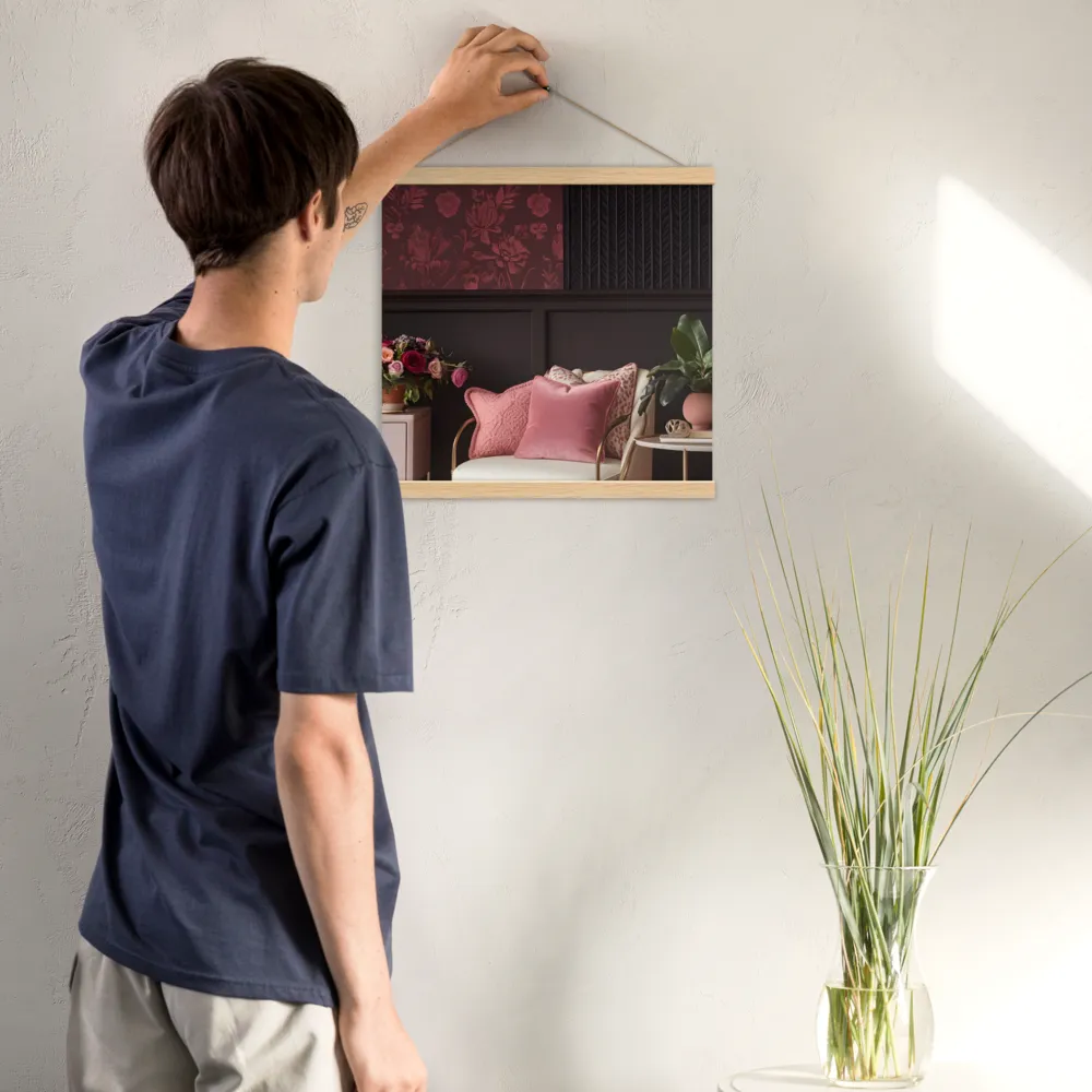 Elegance in Contrast: A Modern Interior Design | Poster With Oak Wood Hanger | 16″×16″