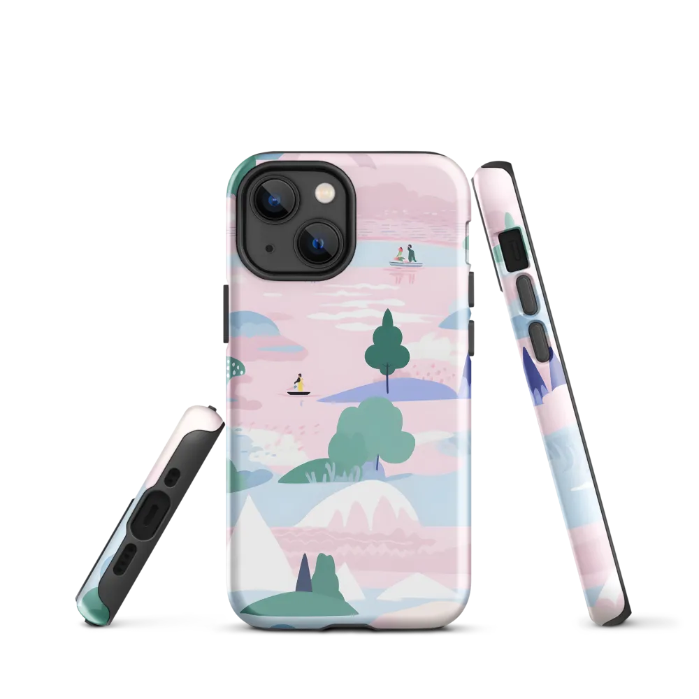 Whimsical Reflections: A Journey Through Landscapes | Phone Case |  13 mini | Tough Case | Glossy