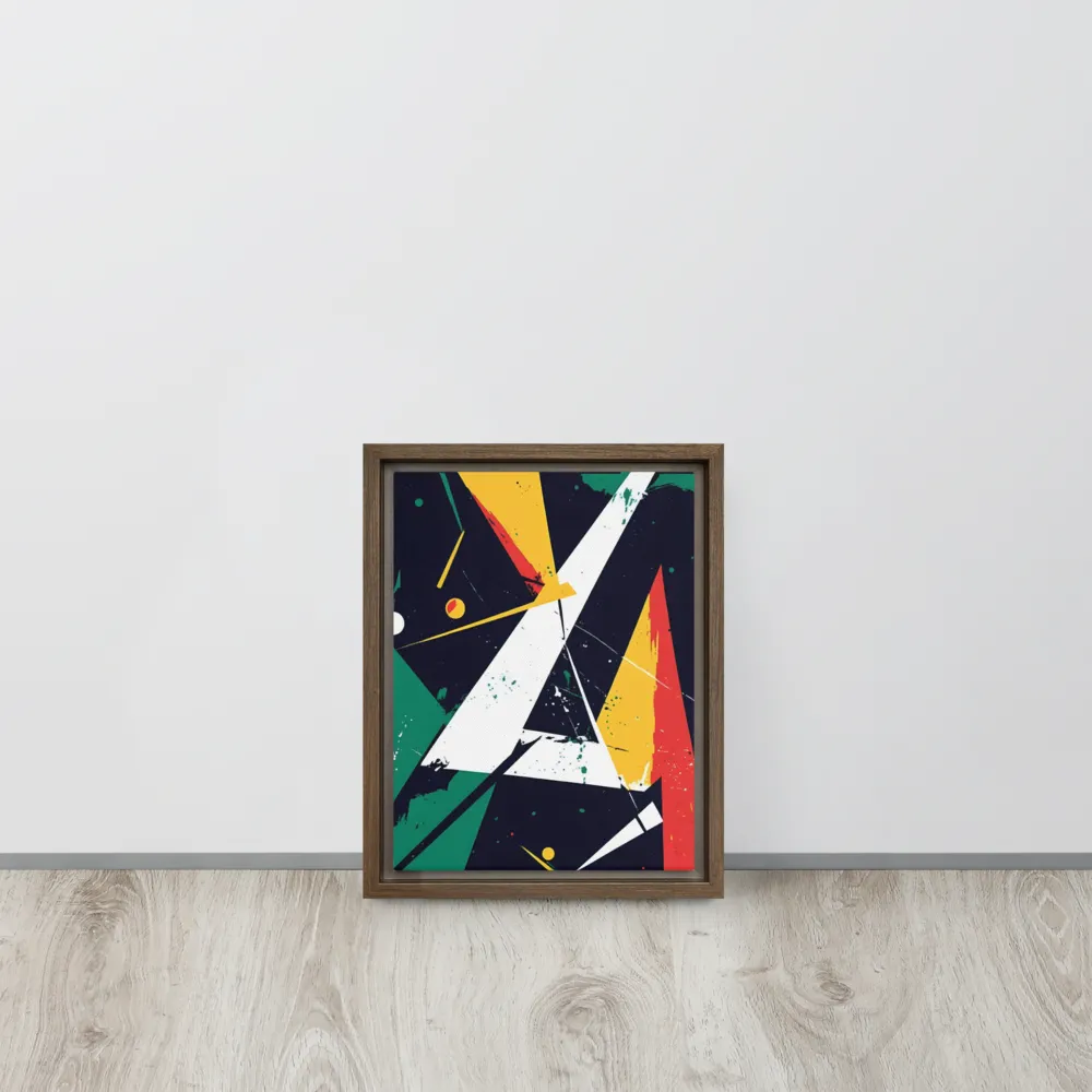 Dynamic Geometries | Canvas with Brown Frame | 9″×12″