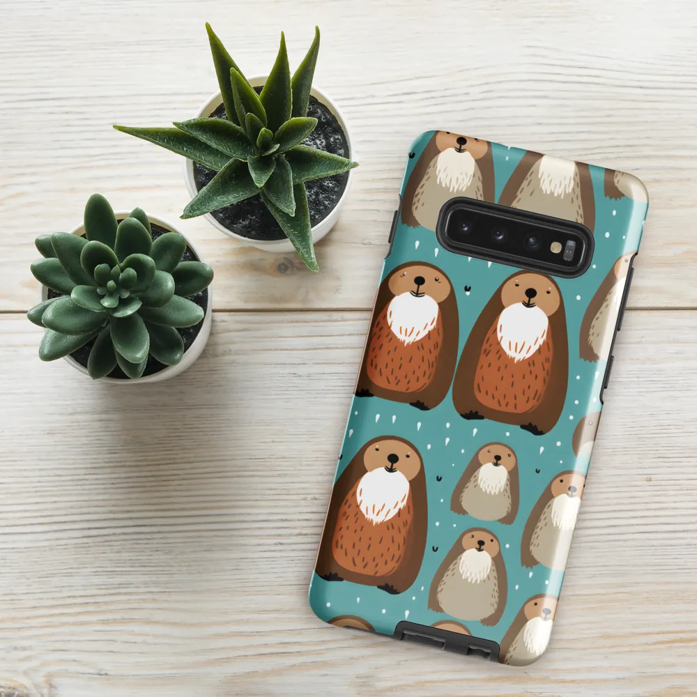 Whimsical Otter Pattern | Phone Case |  S10 Plus | Tough Case | Glossy