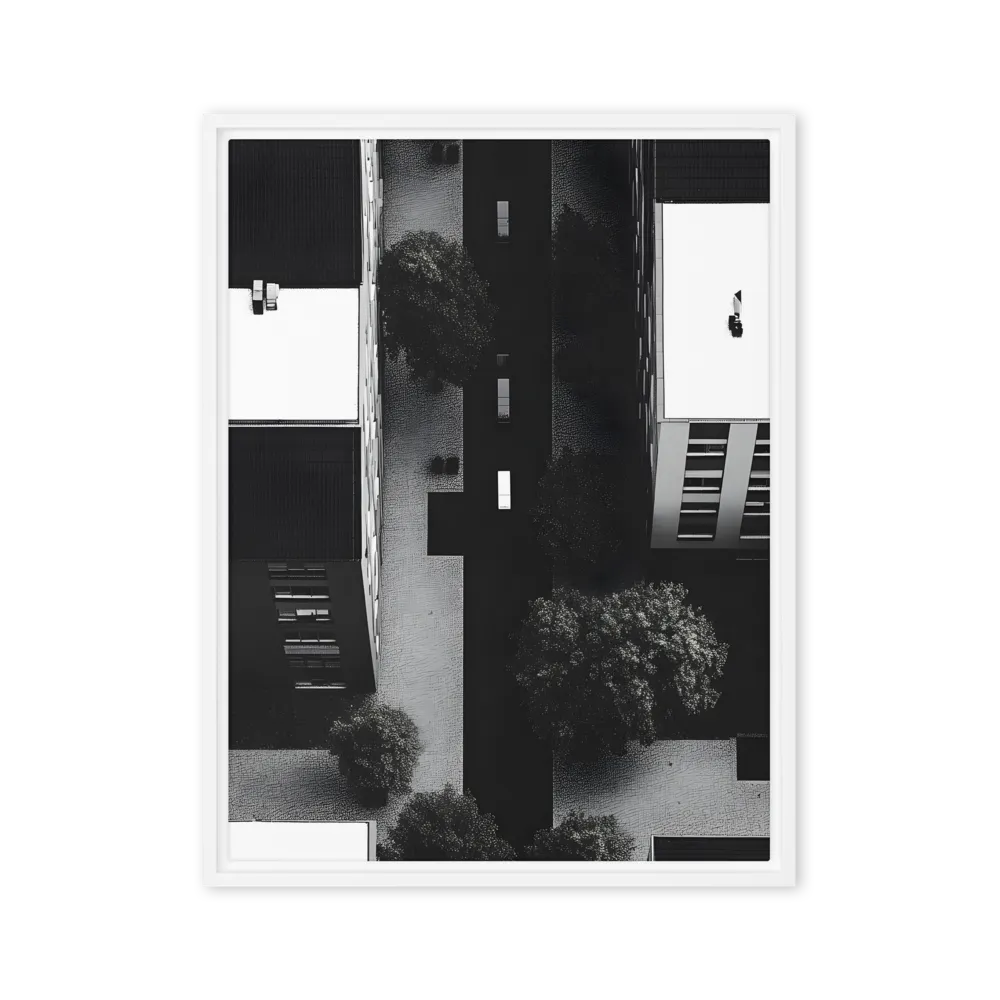 Urban Serenity from Above | Canvas with White Frame | 24″×32″