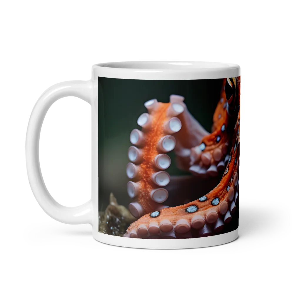 Curiosity of the Deep: The Orange Octopus | Mug with White inside | 11 oz