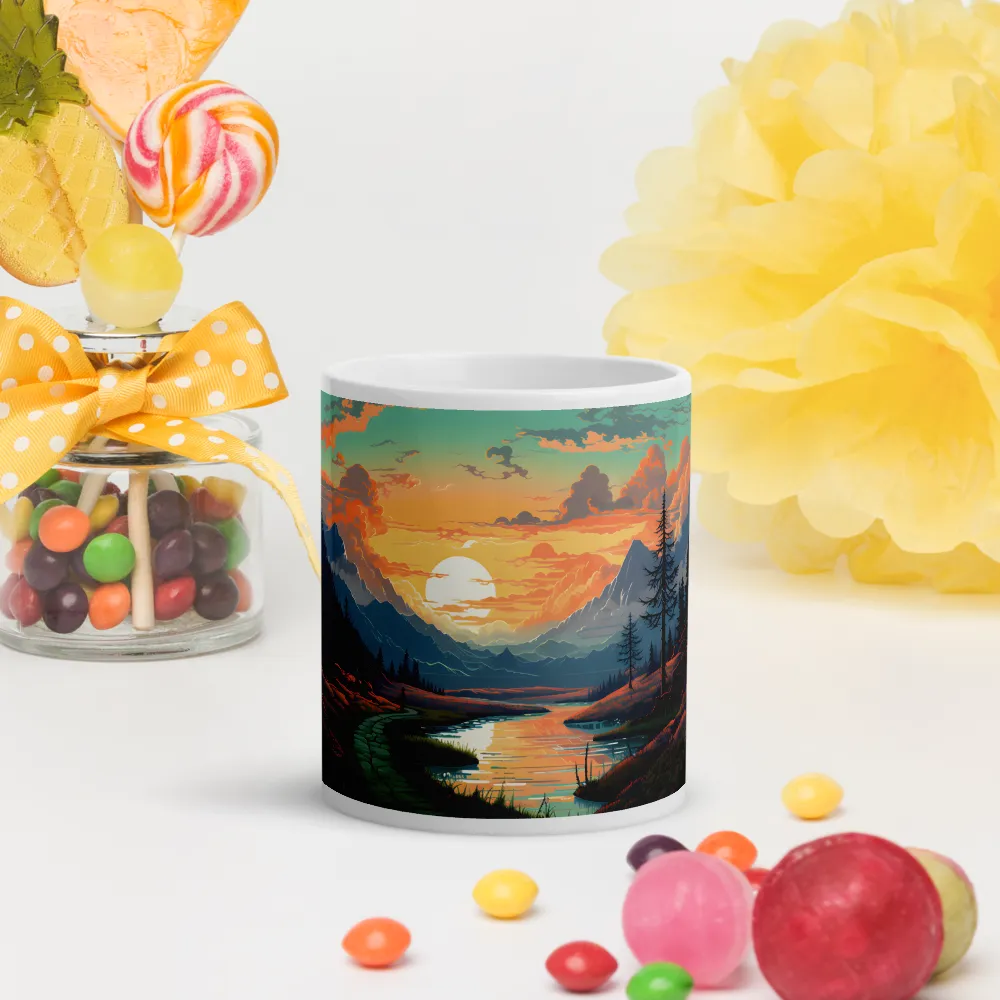 Tranquil Sunset Over the Majestic Mountains | Mugs | Multiple Sizes & Colors