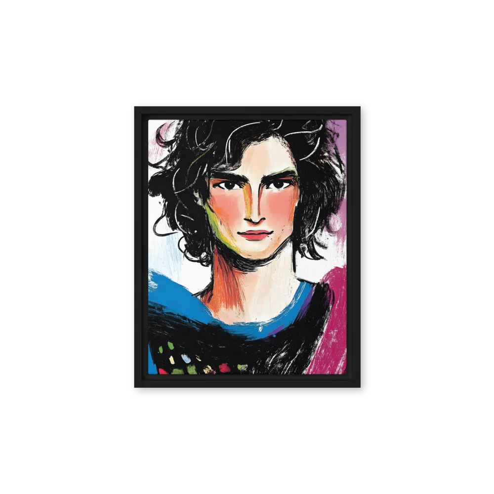 Vibrant Portrait of Youth | Canvas with Black Frame | 11″×14″
