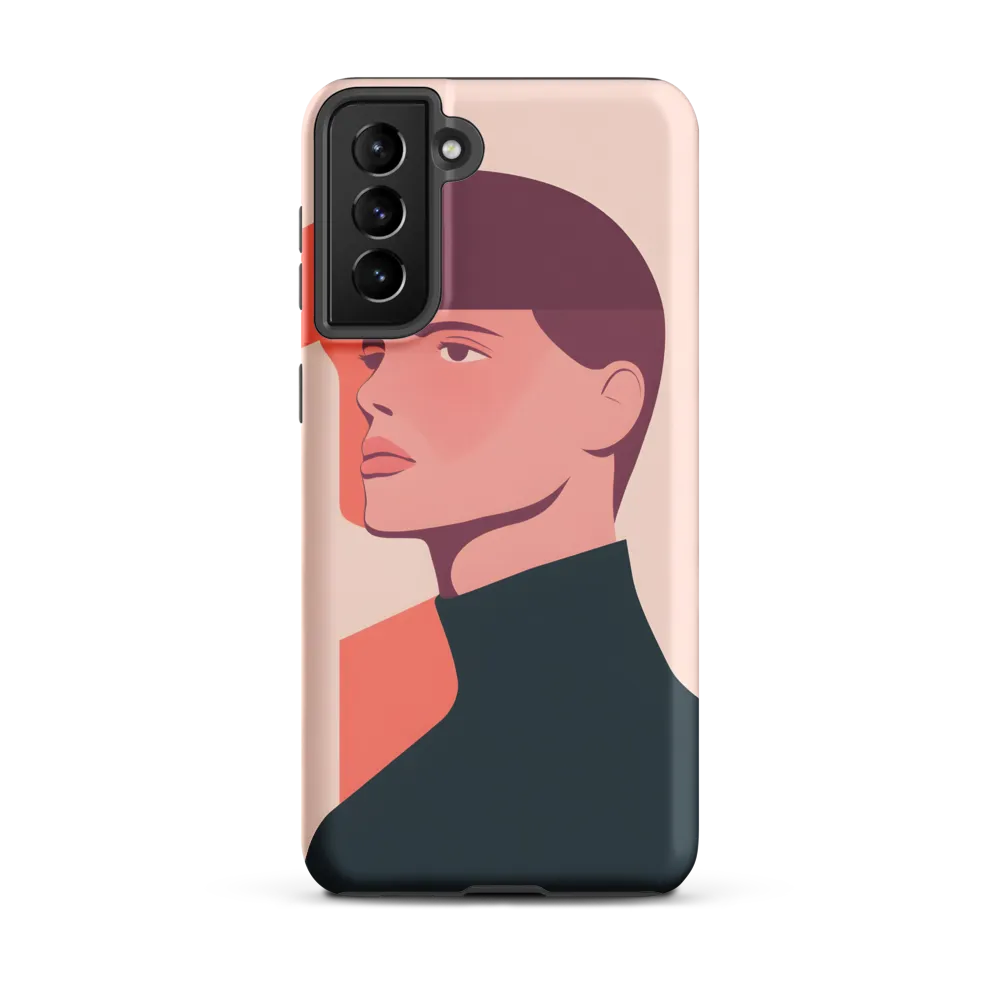 Contemplative Portrait in Minimalism | Phone Case |  S21 Plus | Tough Case | Matte